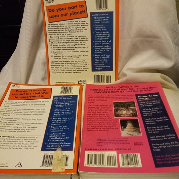 3 Complete Idiots Guides The Perfect Wedding The Civil War Saving The Environmen - Picture 5 of 5